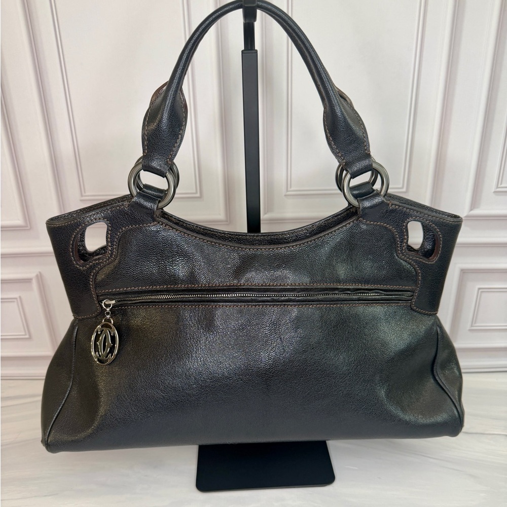 Cartier Vintage Marcello Black Leather Shoulder Bag Like New Condition Dust Bag - Picture 3 of 13